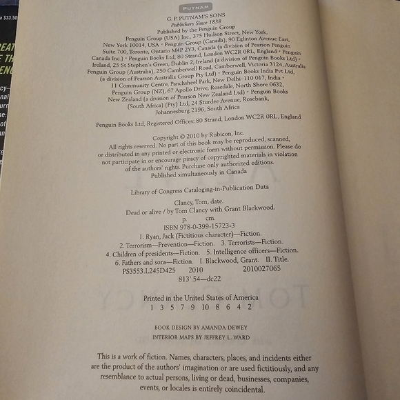 Dead or Alive Novel by Grant Blackwood and Tom Clancy, Hardcover, Pre-owned - Picture 5 of 8